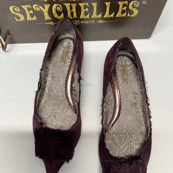 Women’s Seychelles Blackmail Burgundy Suede Kitten Heels, Size 8, Box Inc.‎ - Picture 12 of 13